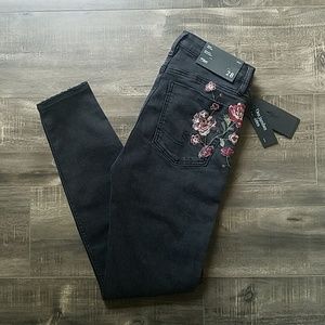 High Rise Skinny Silver Jeans
